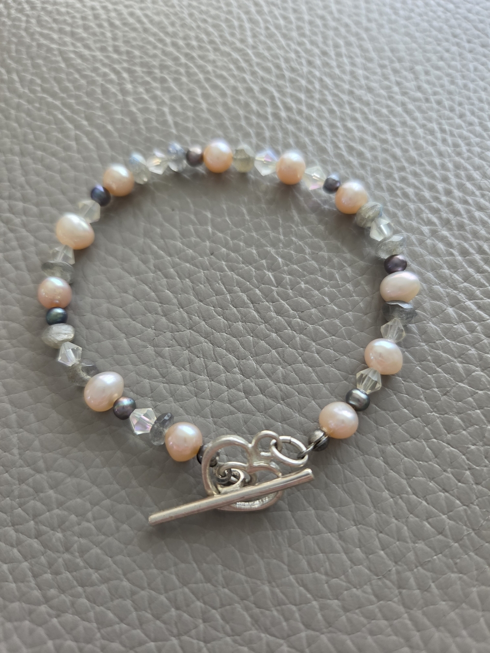 Freshwater Pearl & Crystal Toggle Bracelet